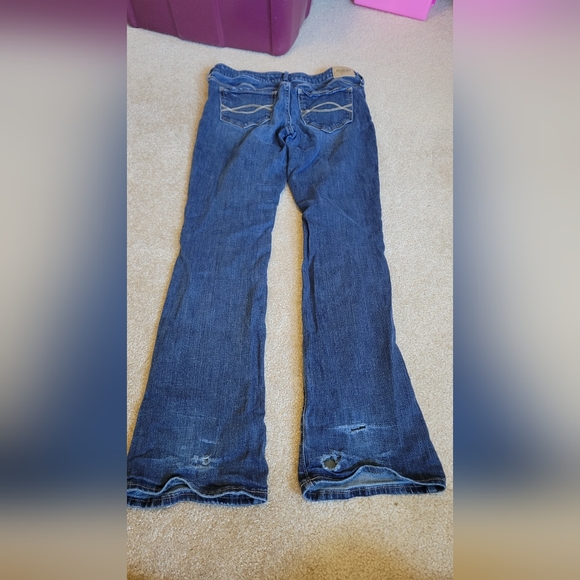 Abercrombie & Fitch blue distressed jeans womens size 6 S w28 L31 inseam 29"Dar - Picture 4 of 9